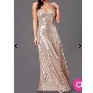 Rose Gold Sequined Formal Dress
